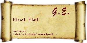 Giczi Etel névjegykártya